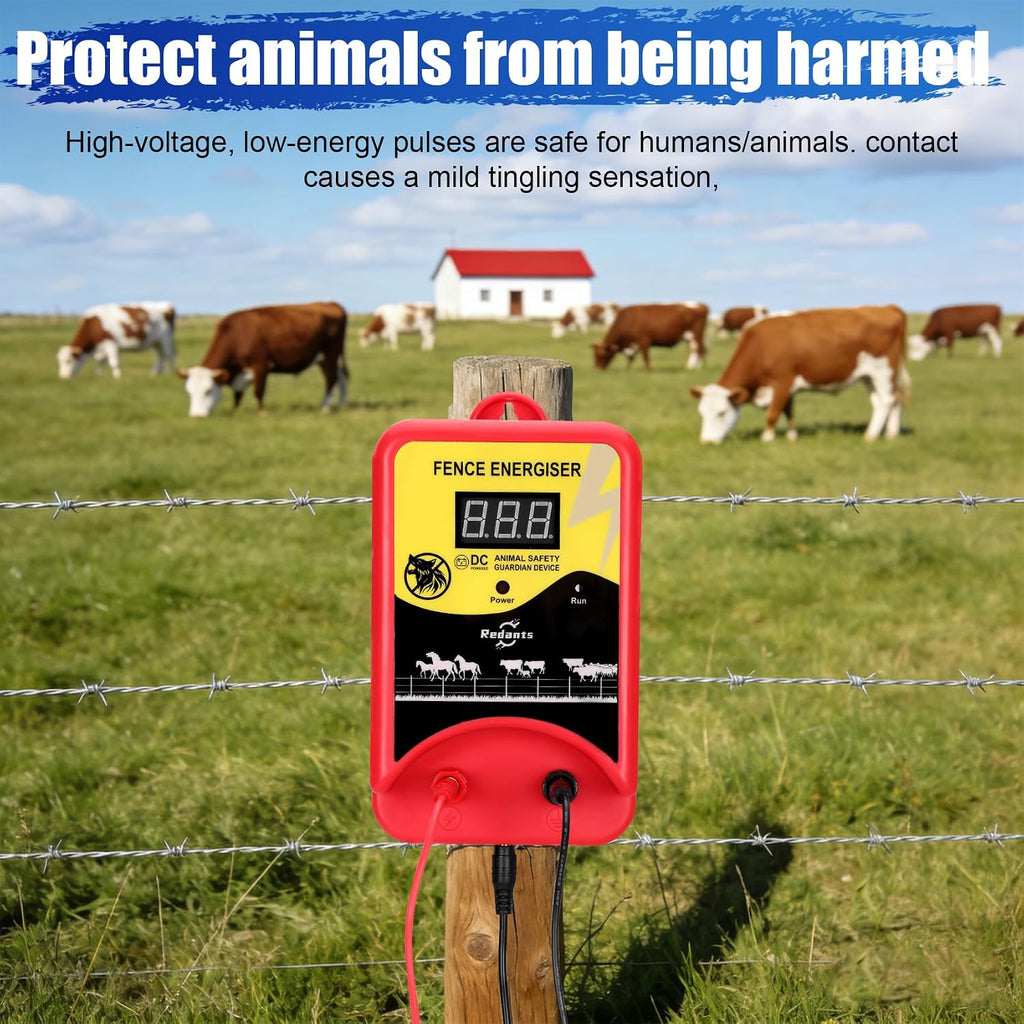 Electric Fence Charger for Livestock, Electric Fence Charger, Fence Energizer 12KV Effectively Repel Predators, Fence