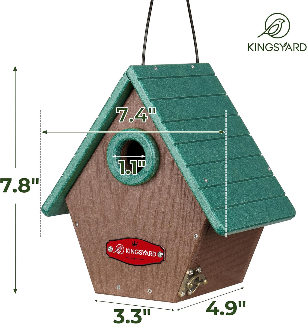Recycled Poly Lumber Bird House with Predator Guard for Wrens