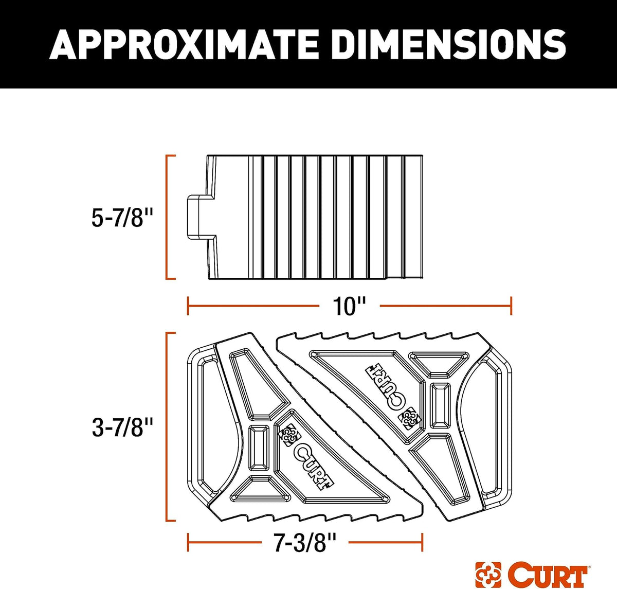 22802 HD Wheel Chocks 2-Pack with Mounting Bracket