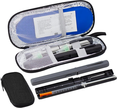 Insulin Cooler Travel Case with 80g TSA Approved Ice Pack for Diabetes Drug & Insulin Pen Insulated Cooling, Equipped