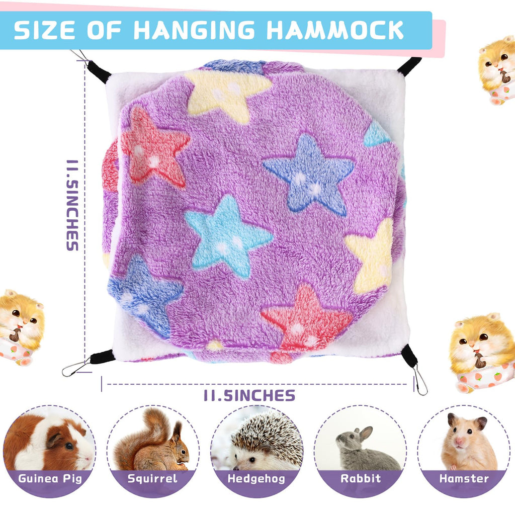 6 Pcs Rat Hammocks Small Ferret Hanging Bed, Fresh Pattern