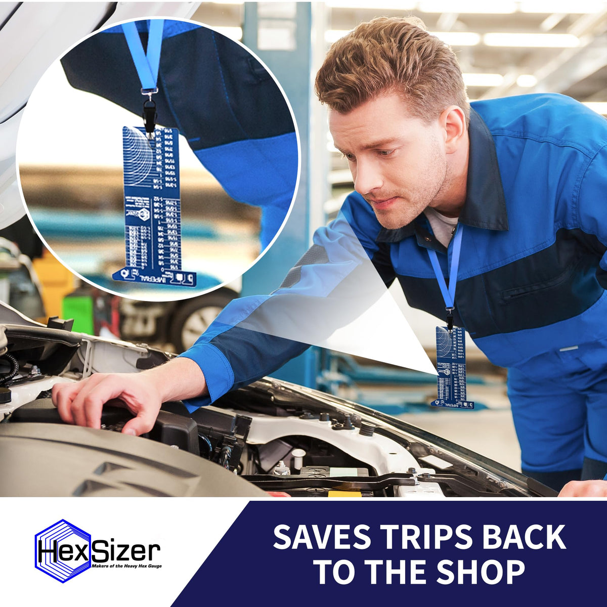 HexSizer SAE Hex Sizer & Allen Wrench Gauge, Inch Thread Checker
