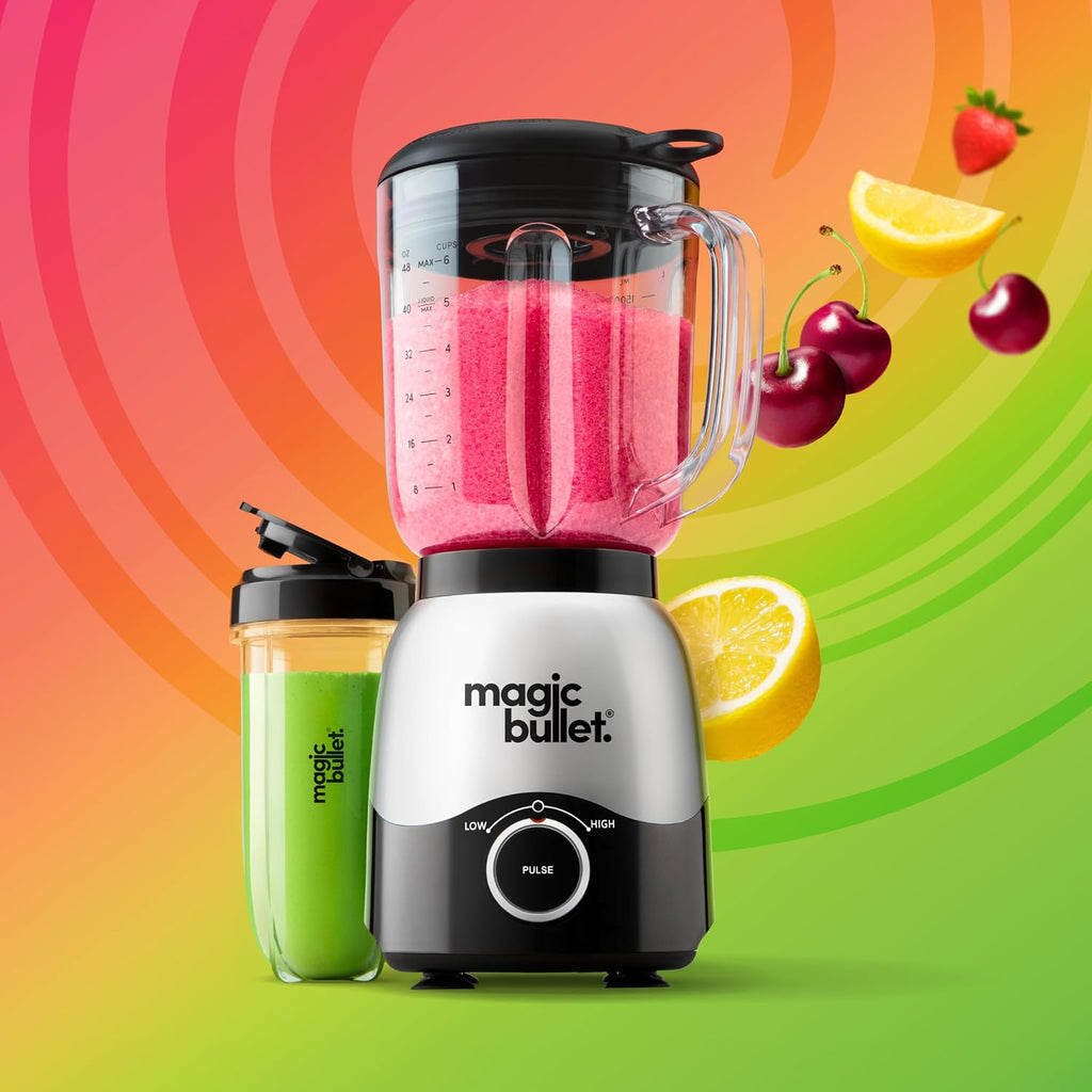 Combo Blender, 600W, 48oz Pitcher, 16oz Cup with To-Go Lid, Easy Cleaning, Cross Blade