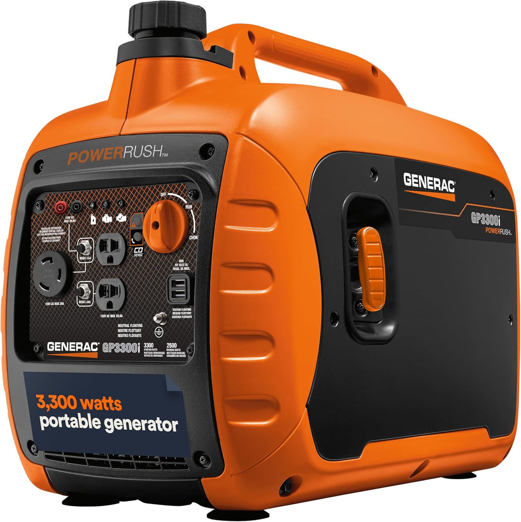 3,300 Watt Gas Powered Portable Inverter Generator, USB Charging | 2,500 Running Watts, Clean Stable Power