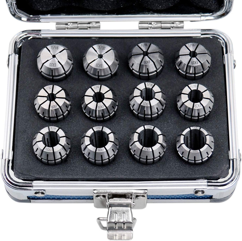 Accusize ER20 Collet Set, 1/16in-1/2in, 12Pc, 0223-0799