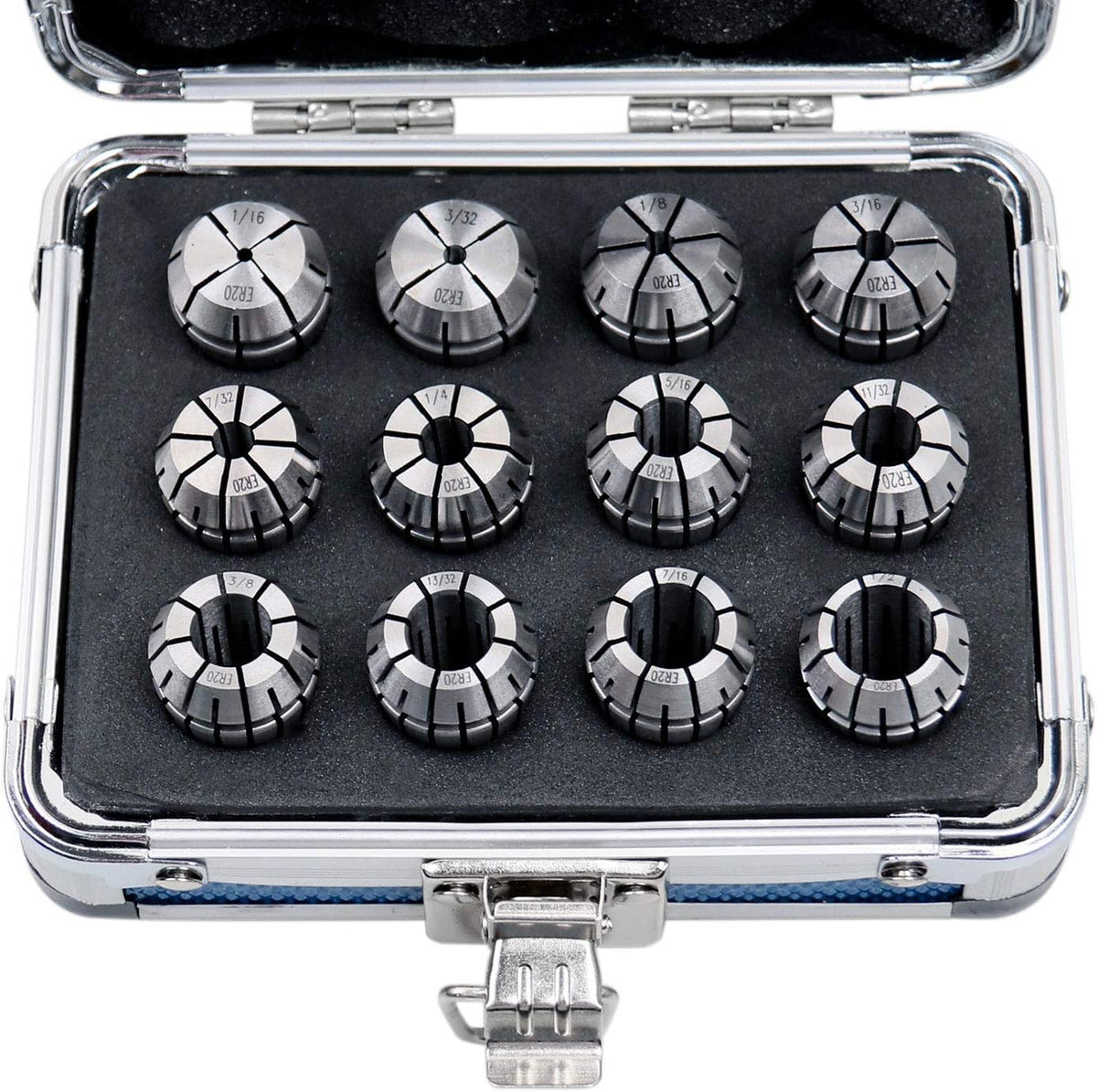 Accusize ER20 Collet Set, 1/16in-1/2in, 12Pc, 0223-0799
