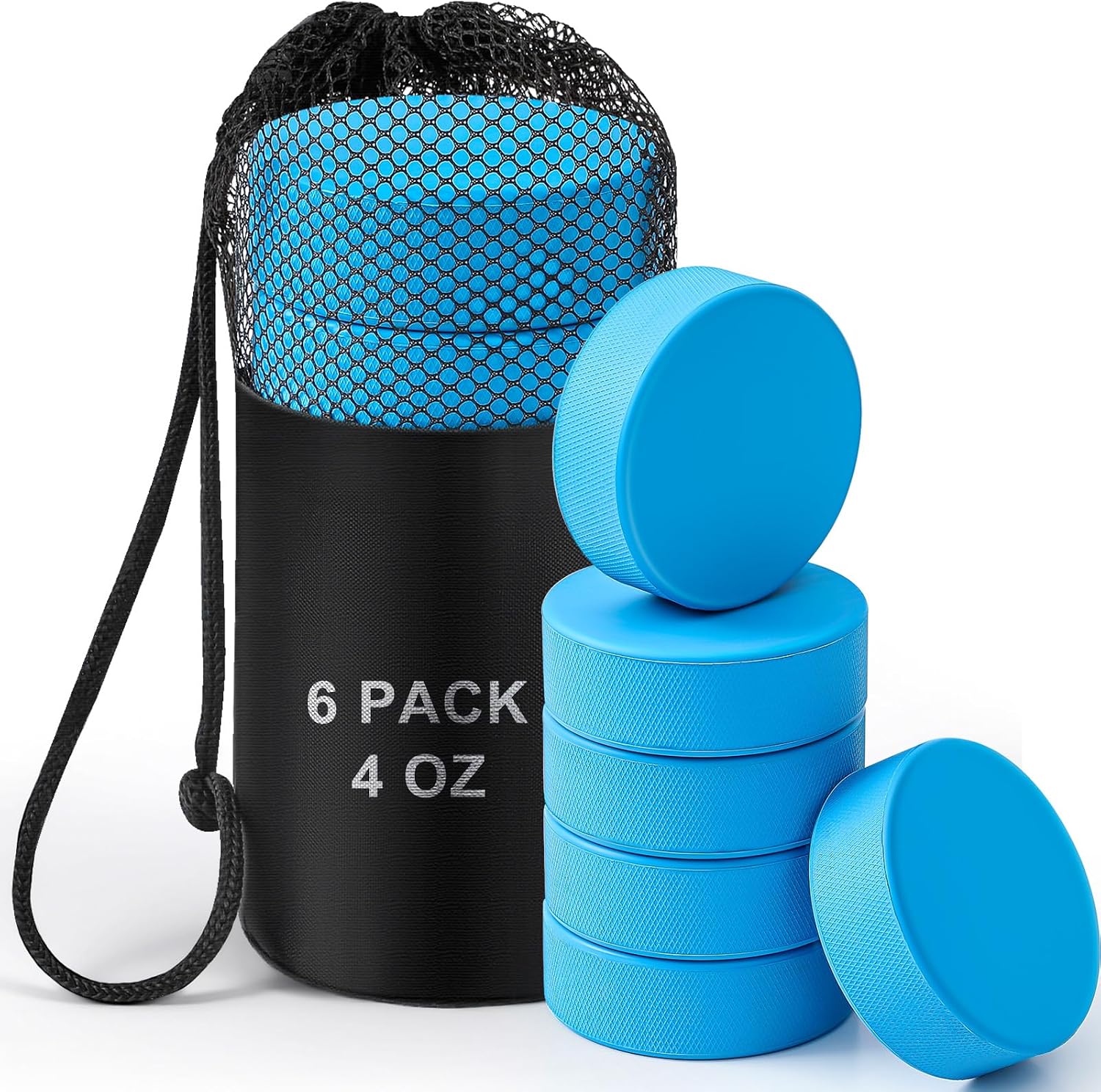 10 oz Weighted Ice Hockey Pucks Heavy Training Puck with Mesh Carrying Bag Weighted Hockey Pucks Official Size for