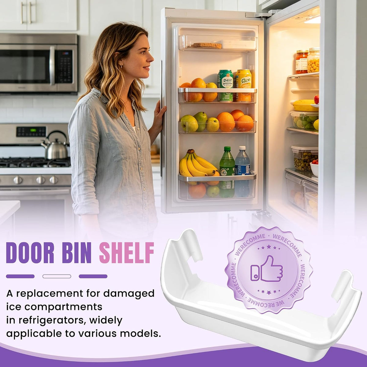 AMI PARTS 240363701 Door Bin Shelf Fit for Frigidaire, Kenmore Refrigerator