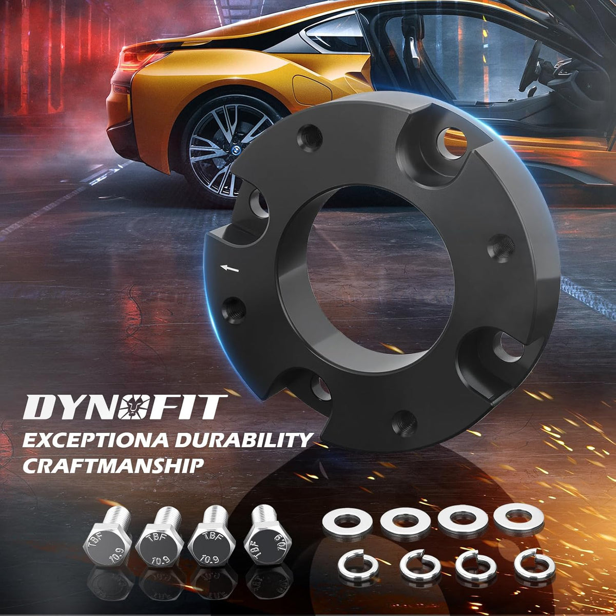 Dynofit 2 Inch Leveling Kit for 2007-2026 Tundra/Sequoia 2WD 4WD, 2" Front Lift Suspension Strut Spacers, Heavy Duty Aluminum Level Kit Compatible with Toyota Pickup/SUV Shock Absorbers