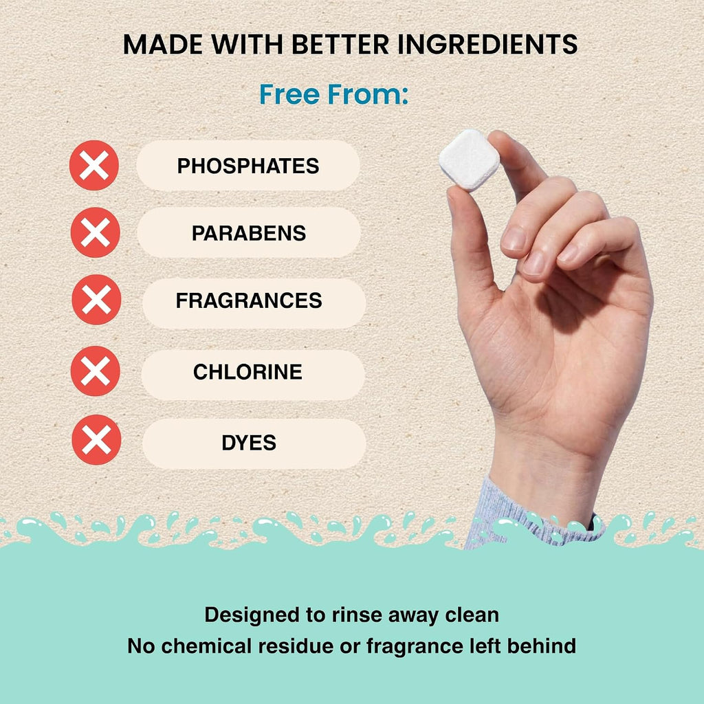 All-in-One Dishwasher Detergent Tablets, Free & Clear Dish Pods, 60 tabs