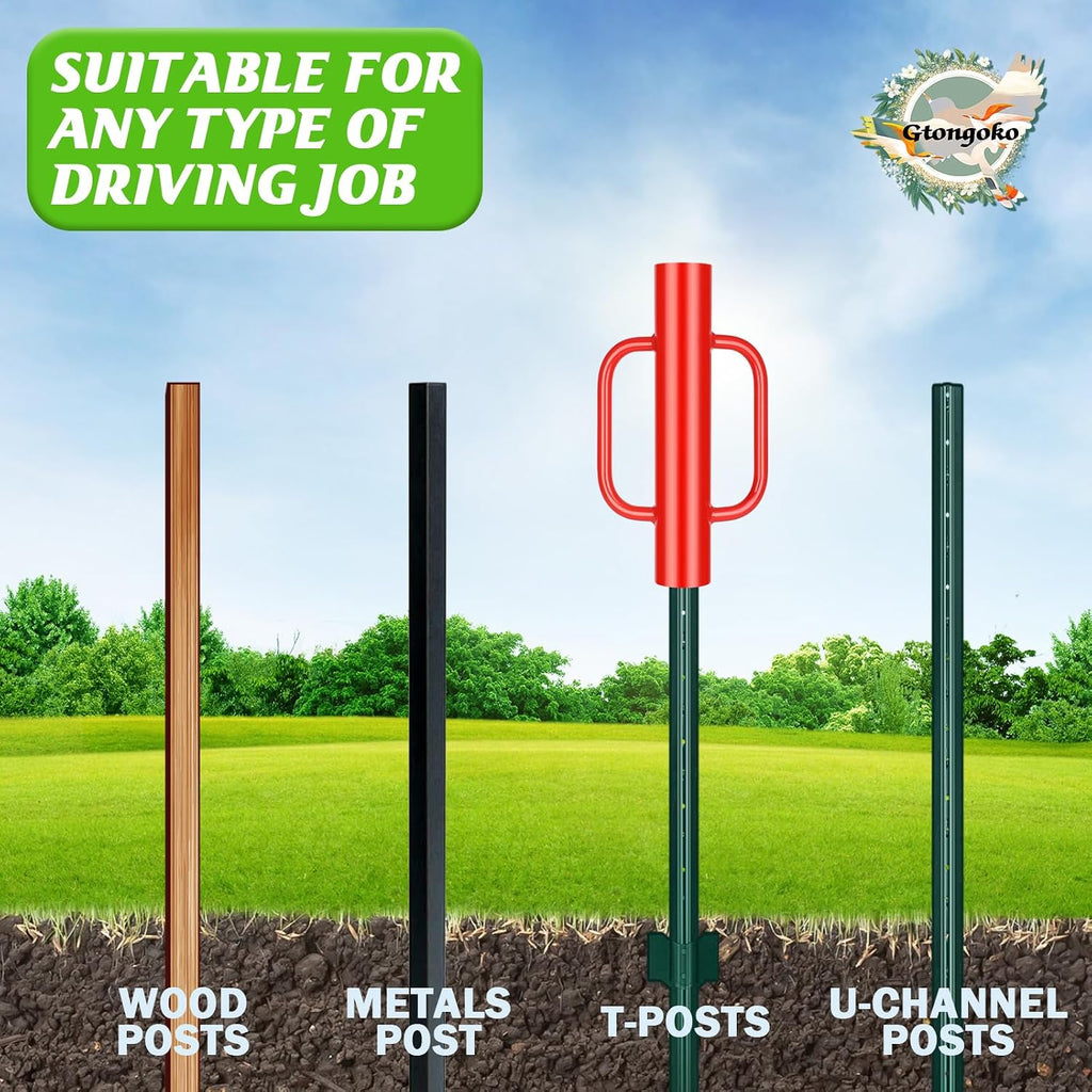 12LB T Post Driver with Handles Heavy Duty Fence Post Driver Post Pounder for T-Posts，U Channel，Metal Post and Sign