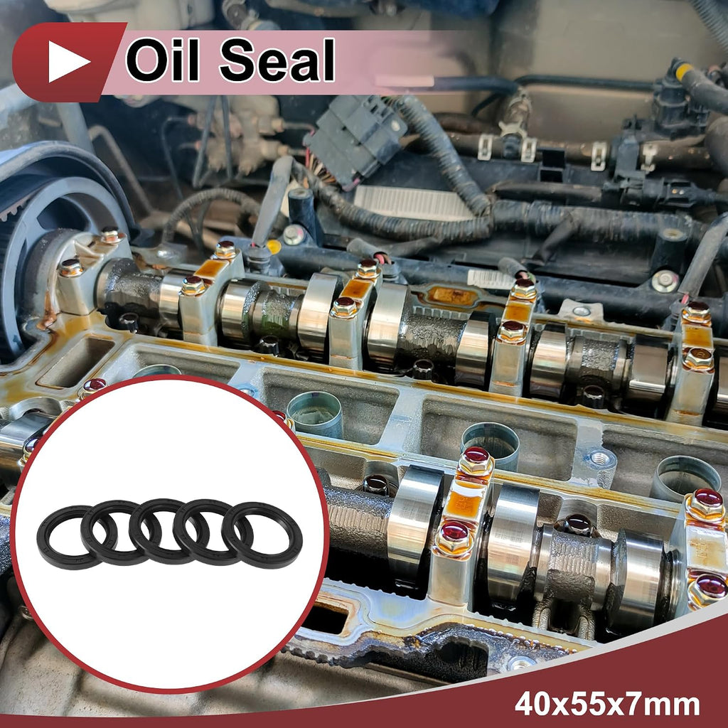 5 Pcs Rotary Shaft Seal High Pressure Oil Seal 40x55x7mm Black Nitrile 70 Durometer Rubber
