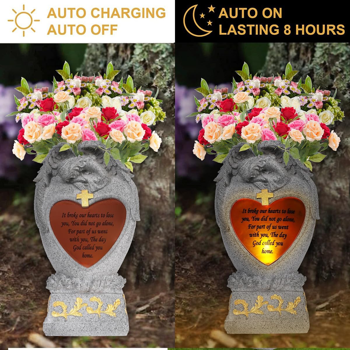 Cemetery Decorations for Grave,Cemetery vases for Grave,Decoration for Graves, Garden Angel,Cemetery vase with