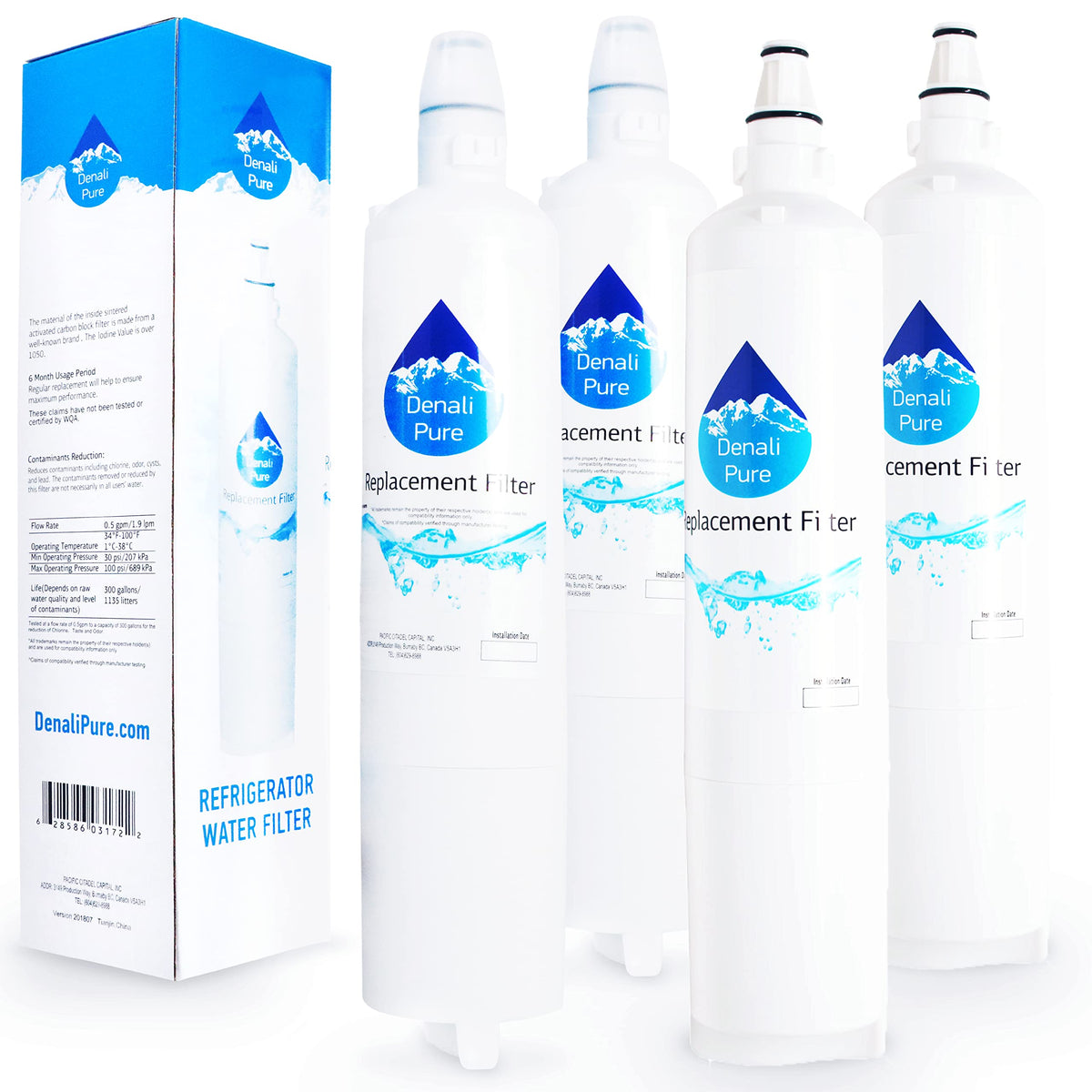 4-Pack Replacement Kenmore/Sears 79575556401 Refrigerator Water Filter