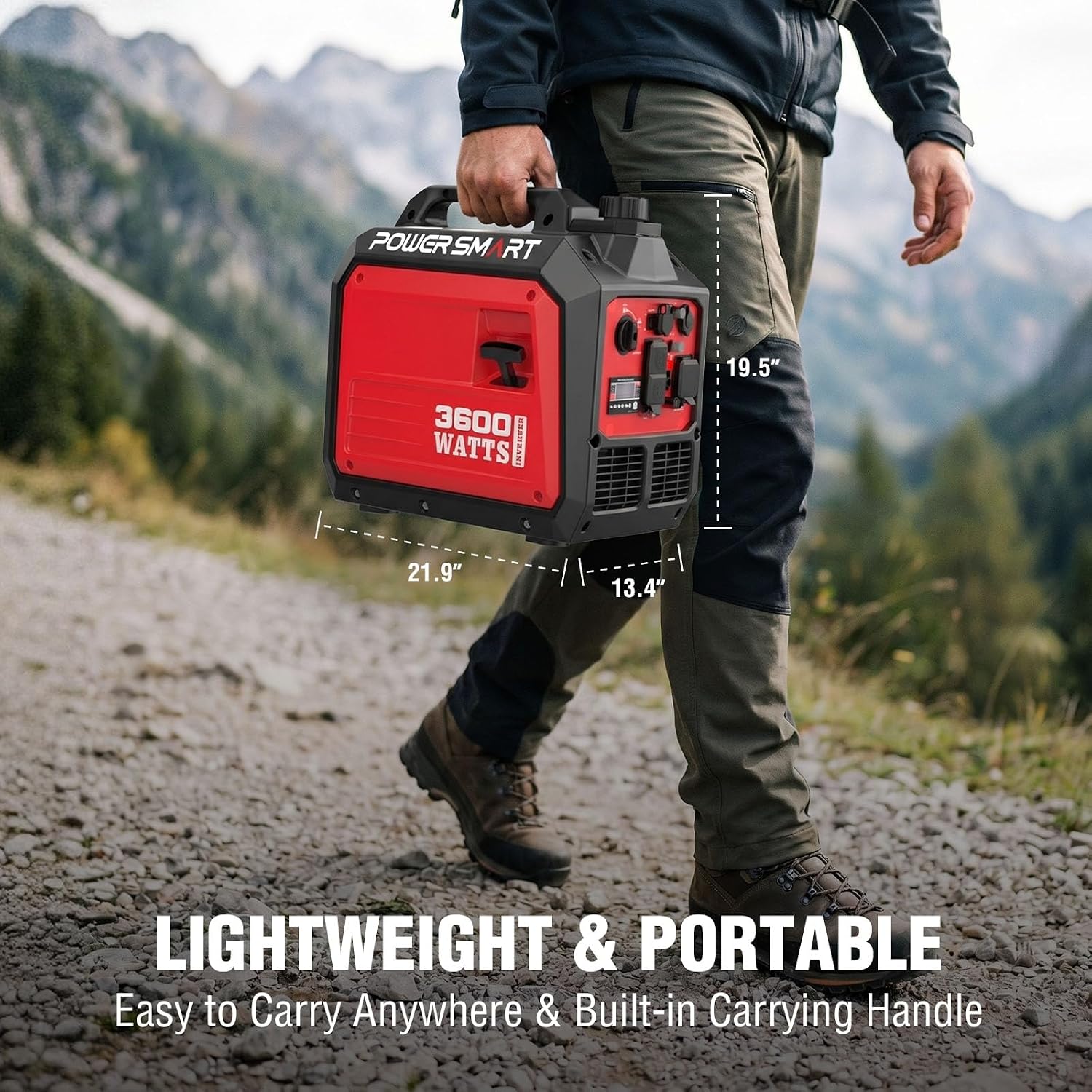 3600 Watt Portable Inverter Generator | Long Runtime 8 Hours; Super Quiet 59dBA; Clean Power; Parallel Ready; 30 Amp