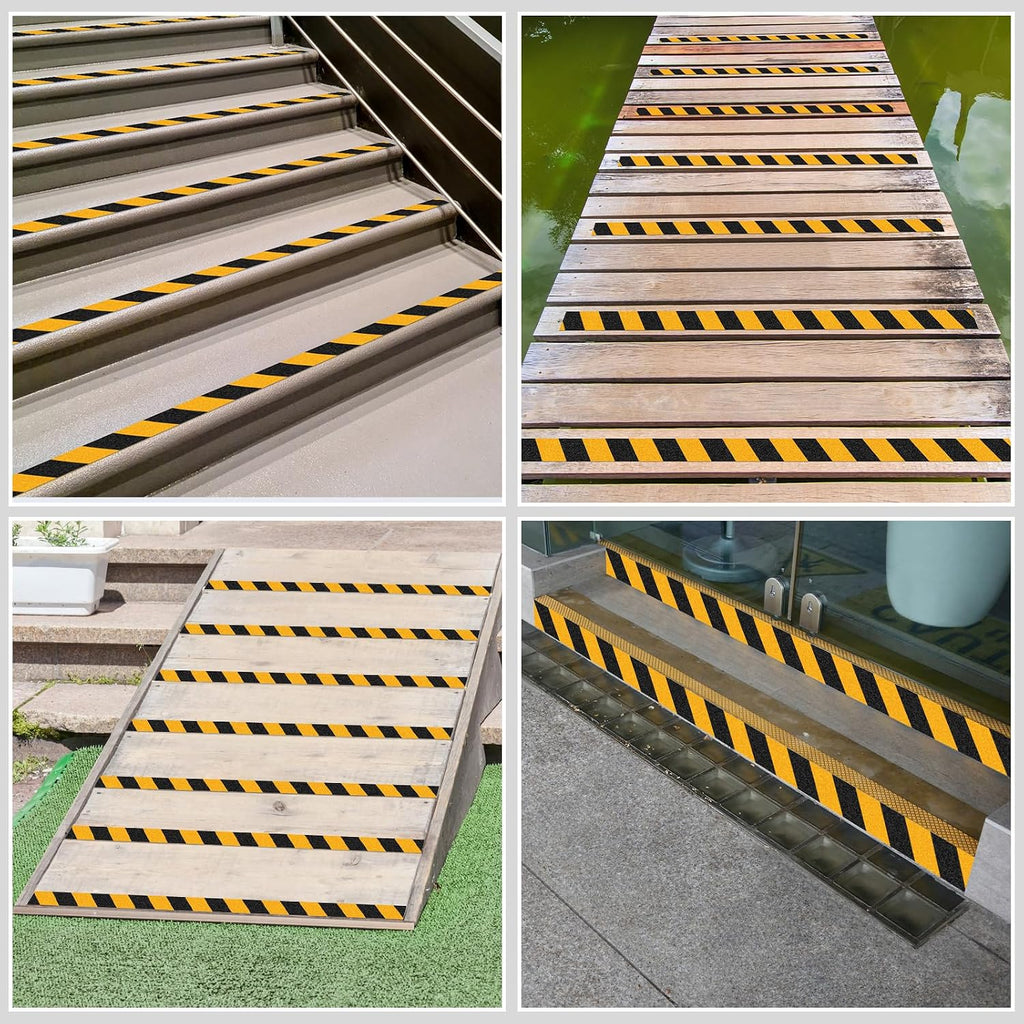 Anti Slip Tape Yellow/Black 2" x 33Ft Warning Safety Grip Tape | Yellow-black warning anti-slip tape for steps, ramps