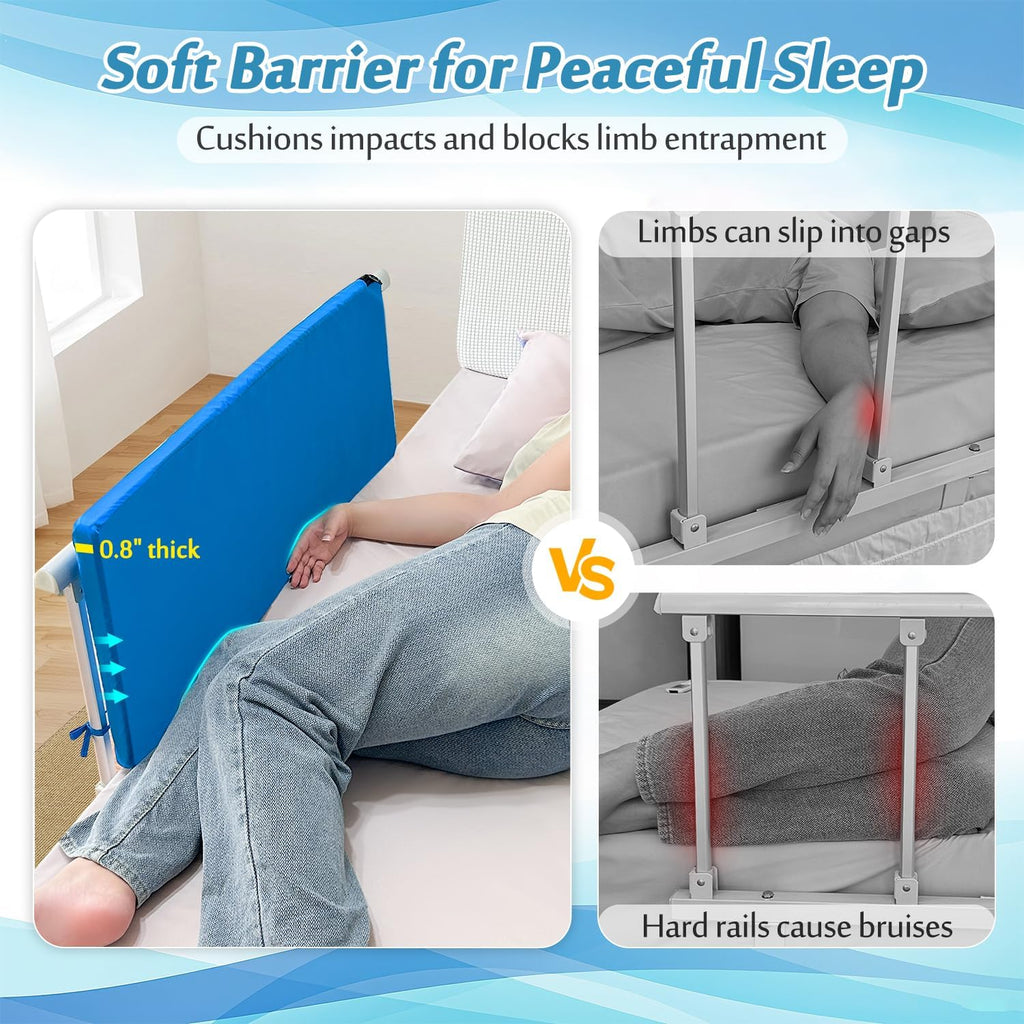 Bed Rails Pads for Elderly Adults Bumper Bed Assist Railings for Seniors Guard Bars Safety Medical Side Rail Padding