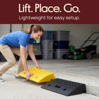 Portable Lightweight Plastic Curb Ramps - 2PC Heavy Duty Plastic Threshold Ramp Set for Driveway, Loading Dock