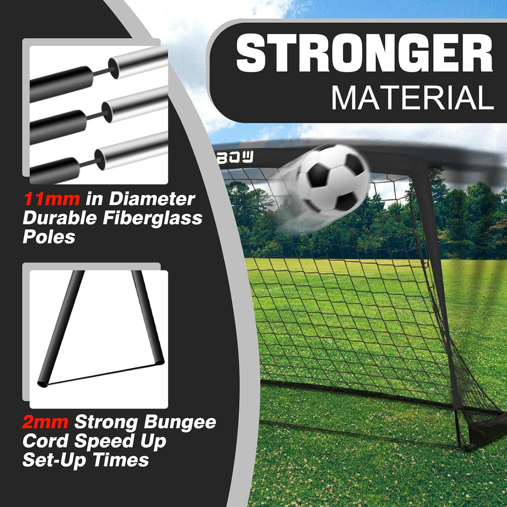 9x5 FT Kids Soccer Goals for Backyard, Portable Soccer Net with Carry Bag | Foldable Frame, Easy Set Up, Indoor and