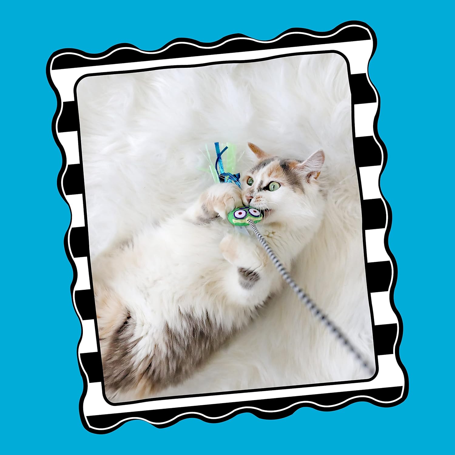 Tadpole Cat Wand Stuffed with 100% Organic Catnip Interactive Cat Toy