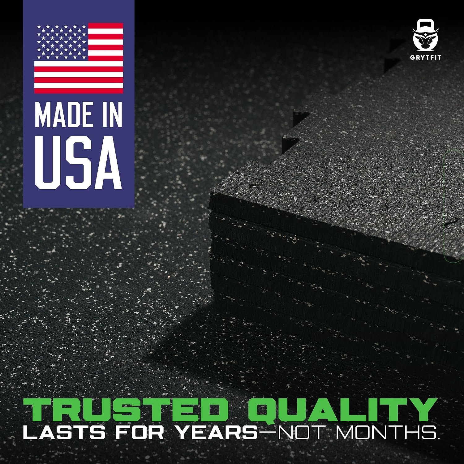 Interlocking Rubber Floor Tiles – Heavy Duty 100% Rubber Gym Flooring for Home Gym, Garage, Workout Room, Equipment