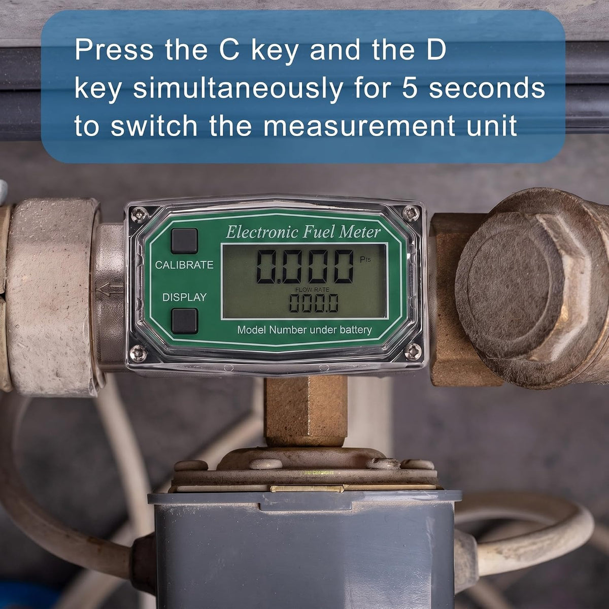 Xuhal 2 Pcs Digital Turbine Flow Meter for Fuel and Water, 1 Inch