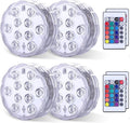 Submersible Pool Light w/Remote, 4-Pack IP68 Waterproof Battery Powered LED | RGB 16 Colors Changing Dimmable