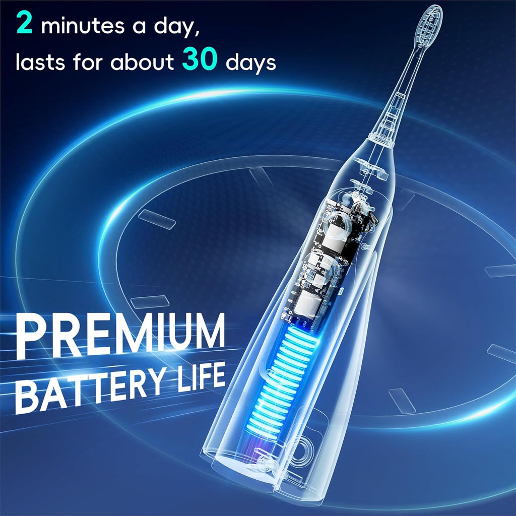 Electric Toothbrush with Water Flosser -Cordless 3-in-1 Flossing Toothbrush Sonic 2.0 for Braces & Travel, 30-Day