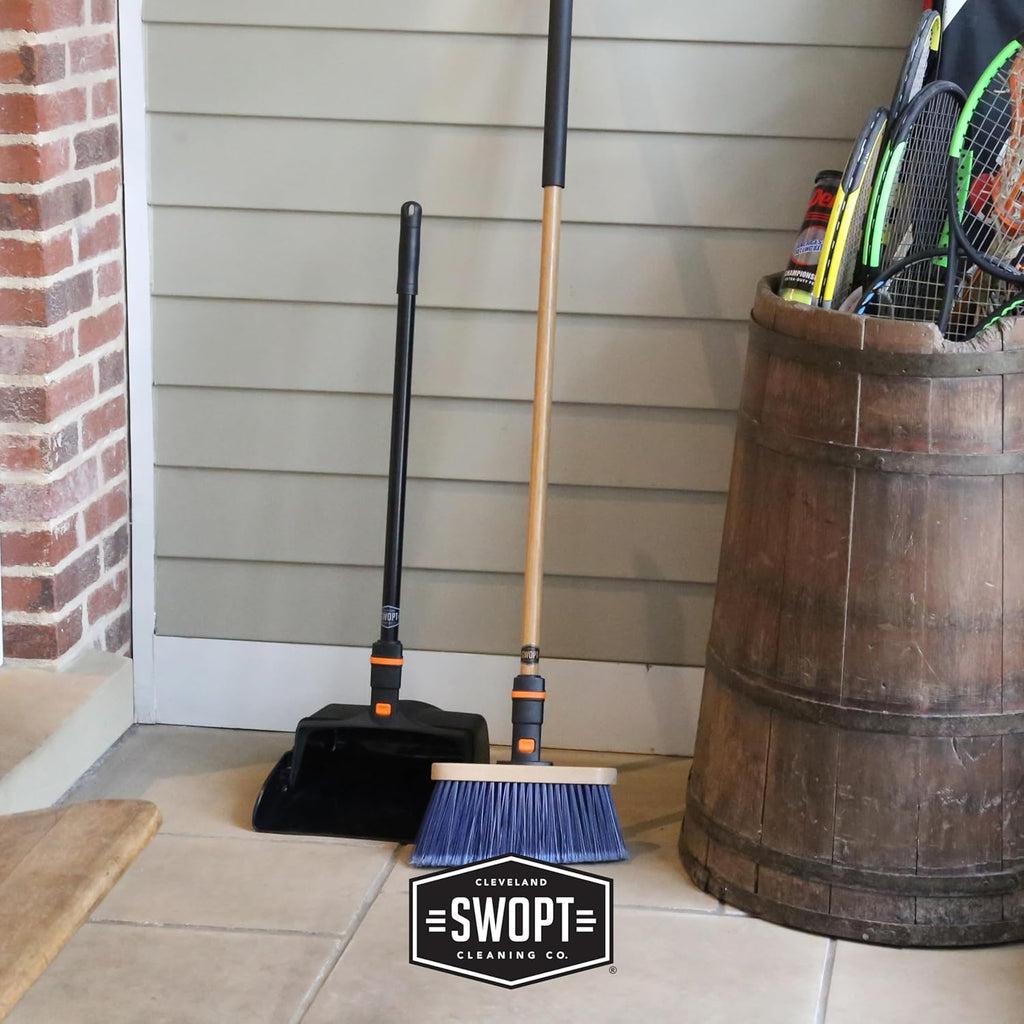 12” Upright Dustpan, Standard Combo – Ergonomic Design Eliminates Need to Bend While Cleaning – Interchangeable with