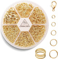 Jump Rings Kit With1000PCS Open Jump Rings 40PCS 12mm Lobster Clasps and Jump Rings Opener for Jewelry Making