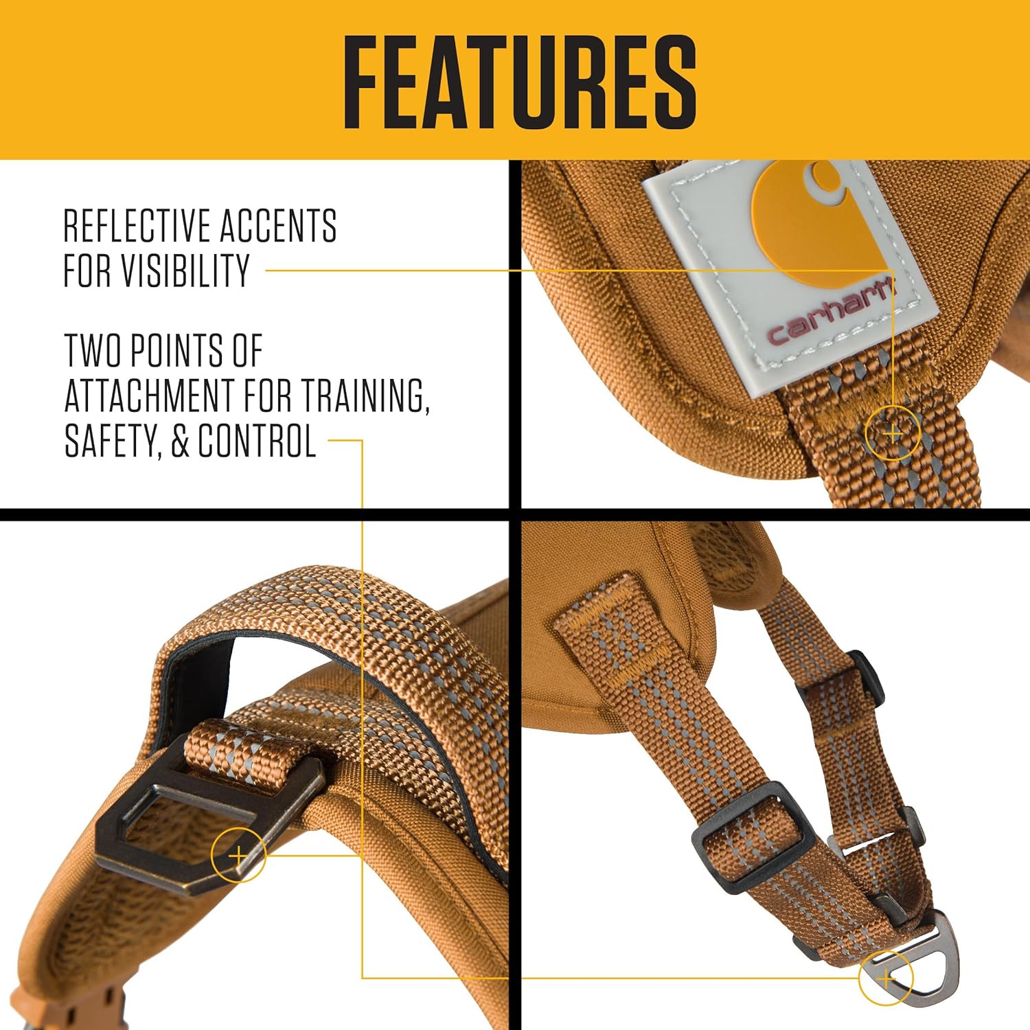 Nylon Duck No Pull Dog Harness, Fully Adjustable Dog Harness with Quick Control Handle and Reflective Accents
