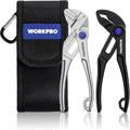 2-Piece Mini Pliers Set with Pouch, 4-Inch Water Pump Pliers & Pliers Wrench, High-Toughness Alloy Steel Mini Groove