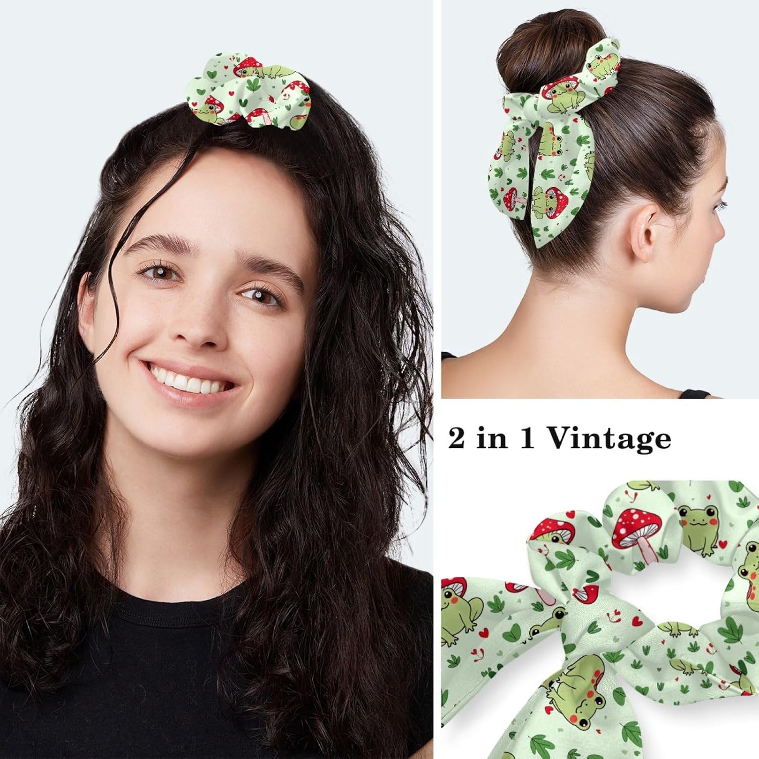 Scrub Caps Women Ponytail, Funny Print Surgical Cap with Button & Sweatband