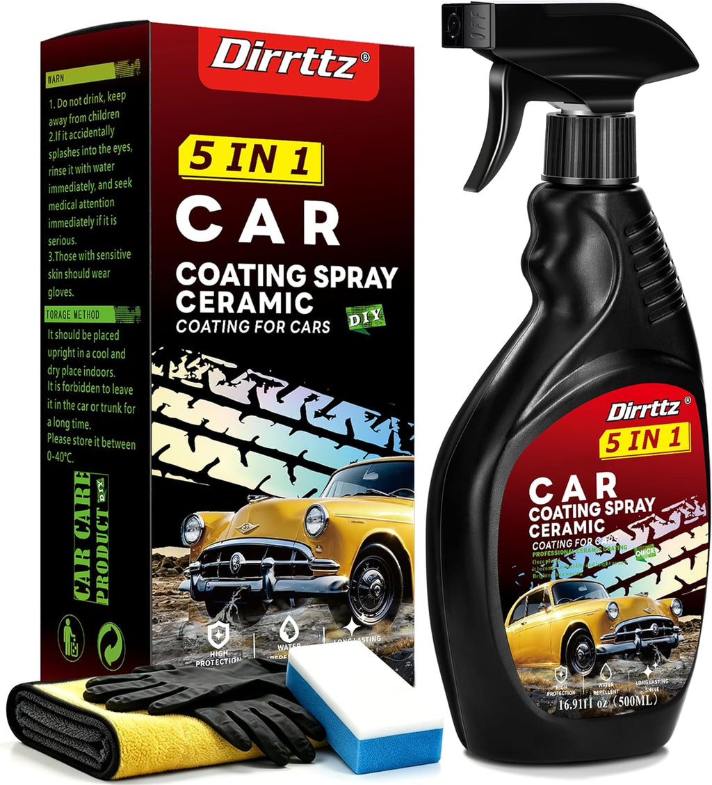Ceramic Coating for Cars Polish (16 Fl Oz)Hydrophobic Car Wax Spray | Deep Gloss Shine, Hydrophobic Water Beading