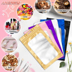 300 Pcs Mylar Bags 3 Size, White Resealable Smell Proof Bag Sealable