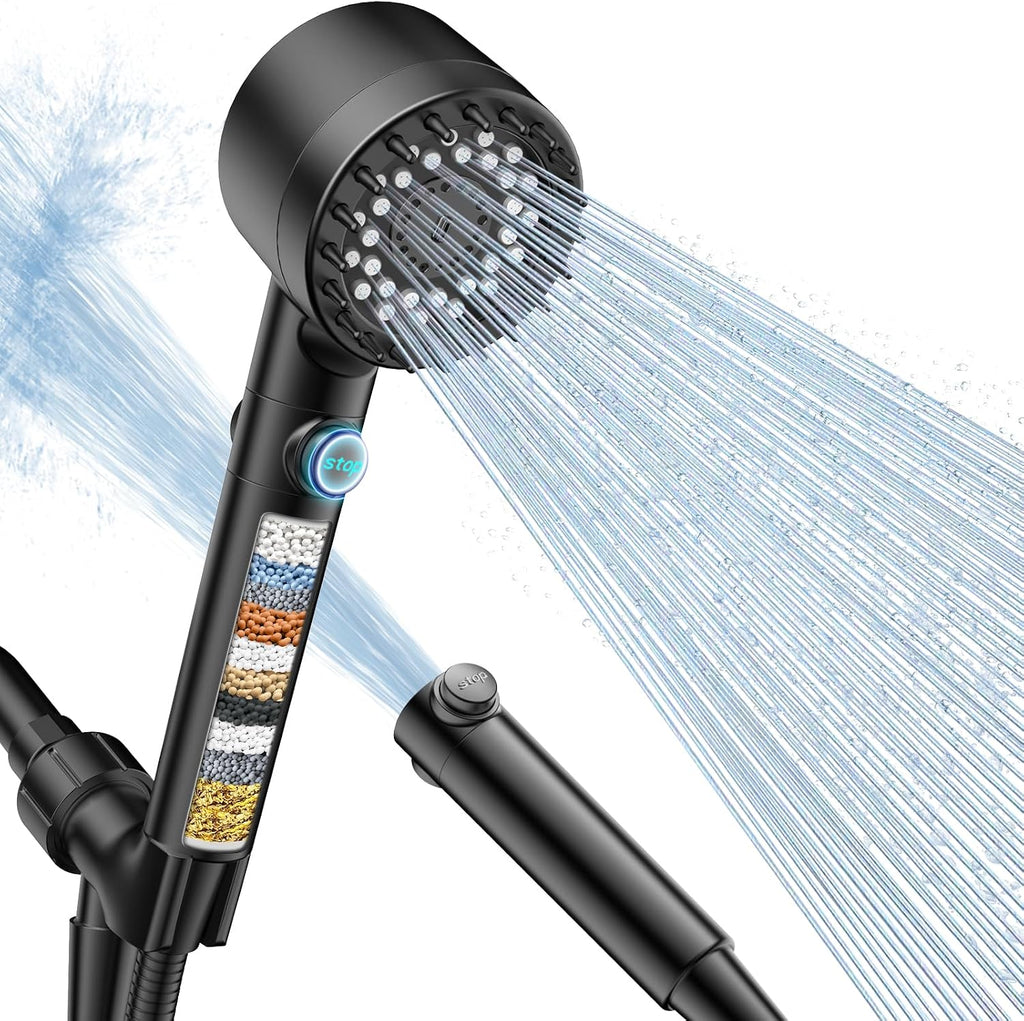 Filtered Shower Head with Handheld, High Pressure Shower Filter Head