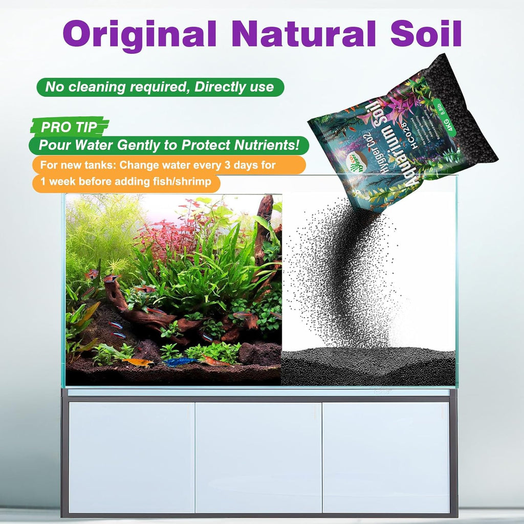 Upgraded Aquarium Soil Water Grass Mud, Ideal for Fish Tank Aquascaping Aquarium Substrate Soil for Plants and