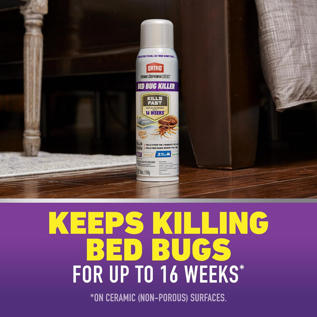 Home Defense Max Bed Bug Killer, Aerosol, 18 oz. | Bed Bug Spray for Home, Also Kills Fleas & Brown Dog Ticks, Spot