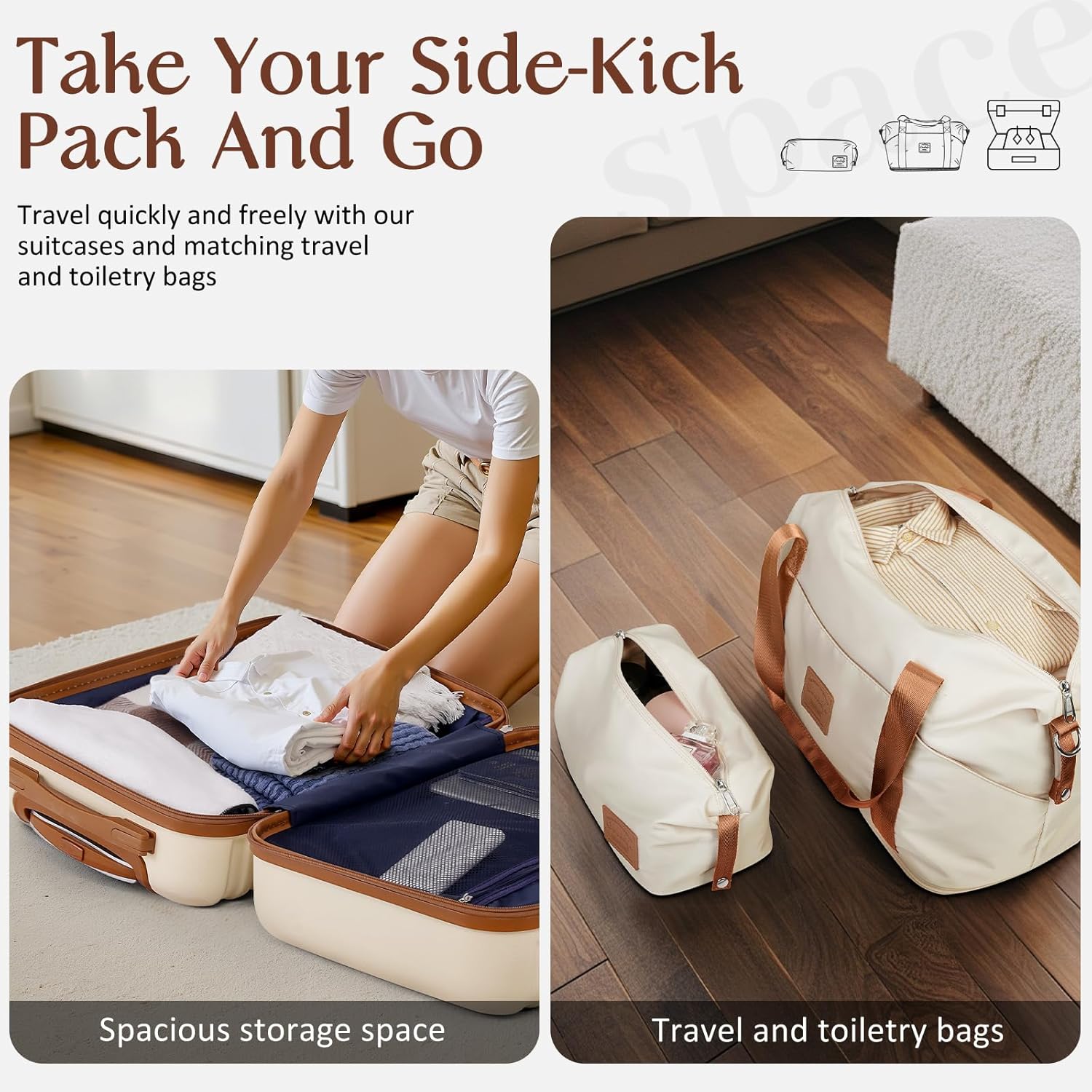 Luggage Sets Suitcase Set 3 Piece Luggage Set Carry On Hardside Luggage with TSA Lock Spinner Wheels (Navy, 5 piece set)