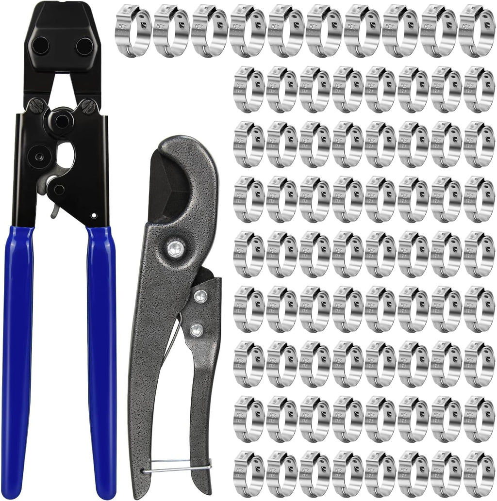 PEX Cinch Clamp Tool Kit, 3/8" to 1" PEX Pipe Clamp Cinch Tool Set