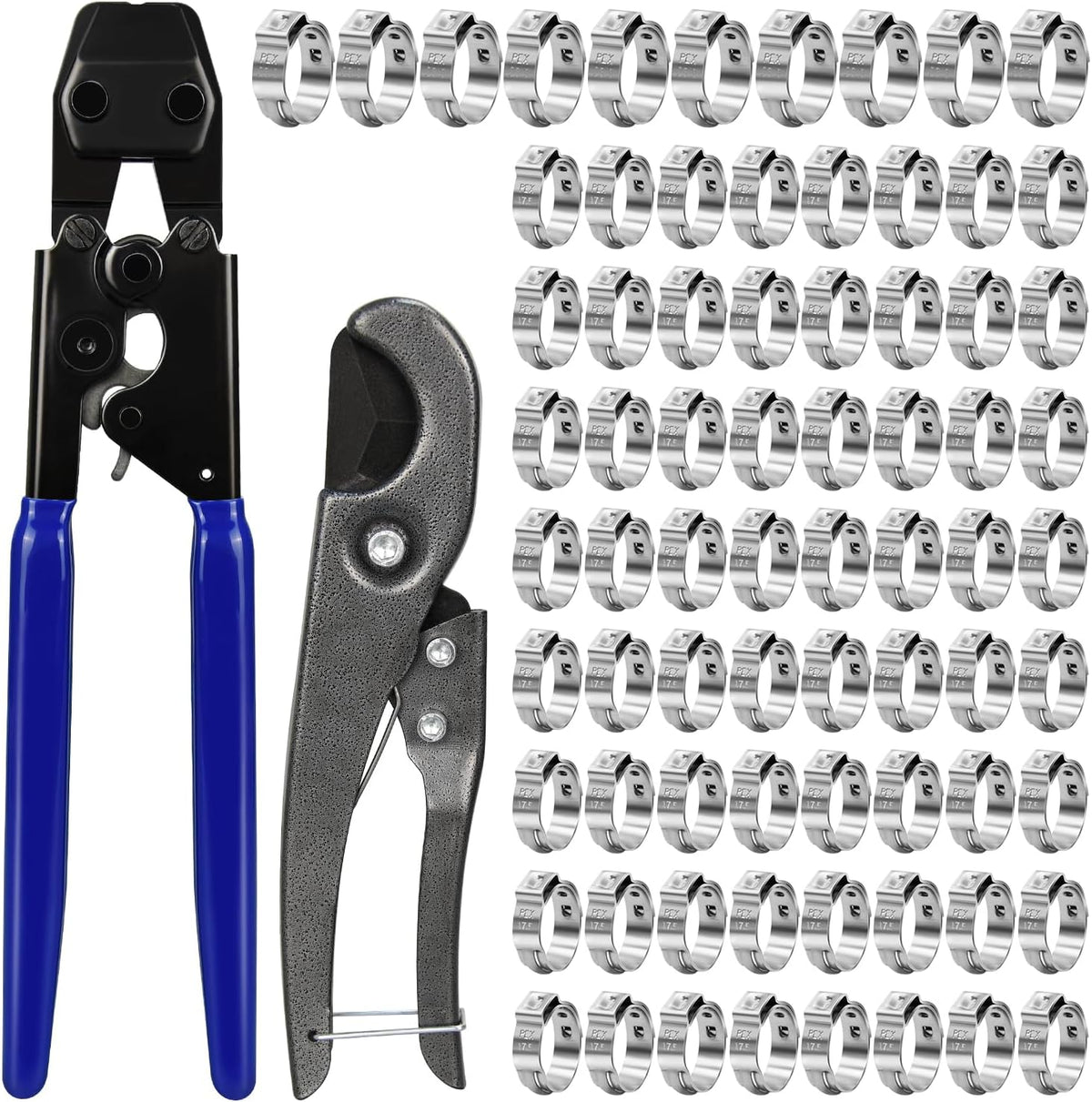 PEX Cinch Clamp Tool Kit, 3/8" to 1" PEX Pipe Clamp Cinch Tool Set