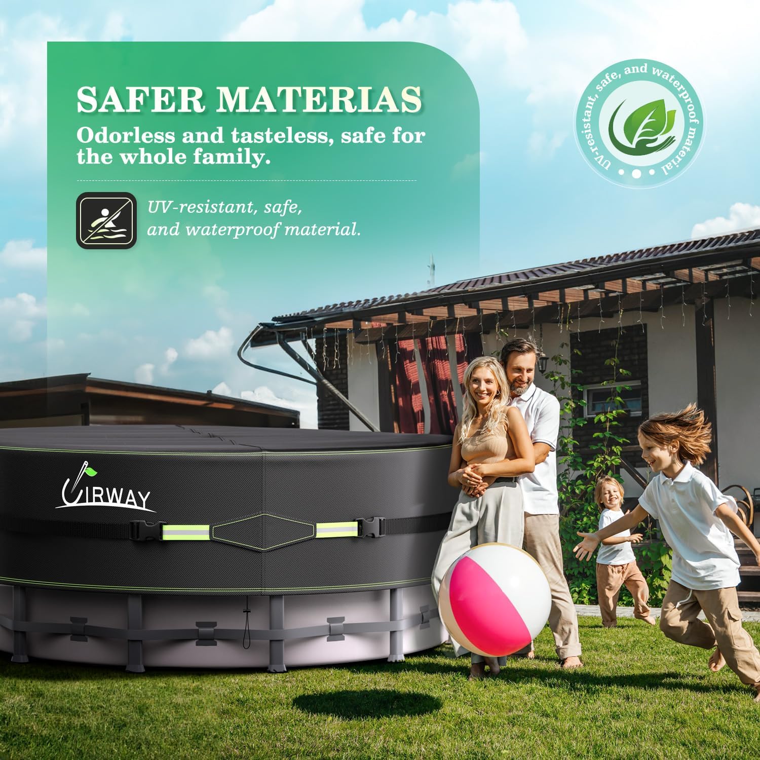 18 Ft Round Pool Cover with Reflective Strips, Swimming Pool Cover for Above Ground Pools, Solar Cover Including Rope