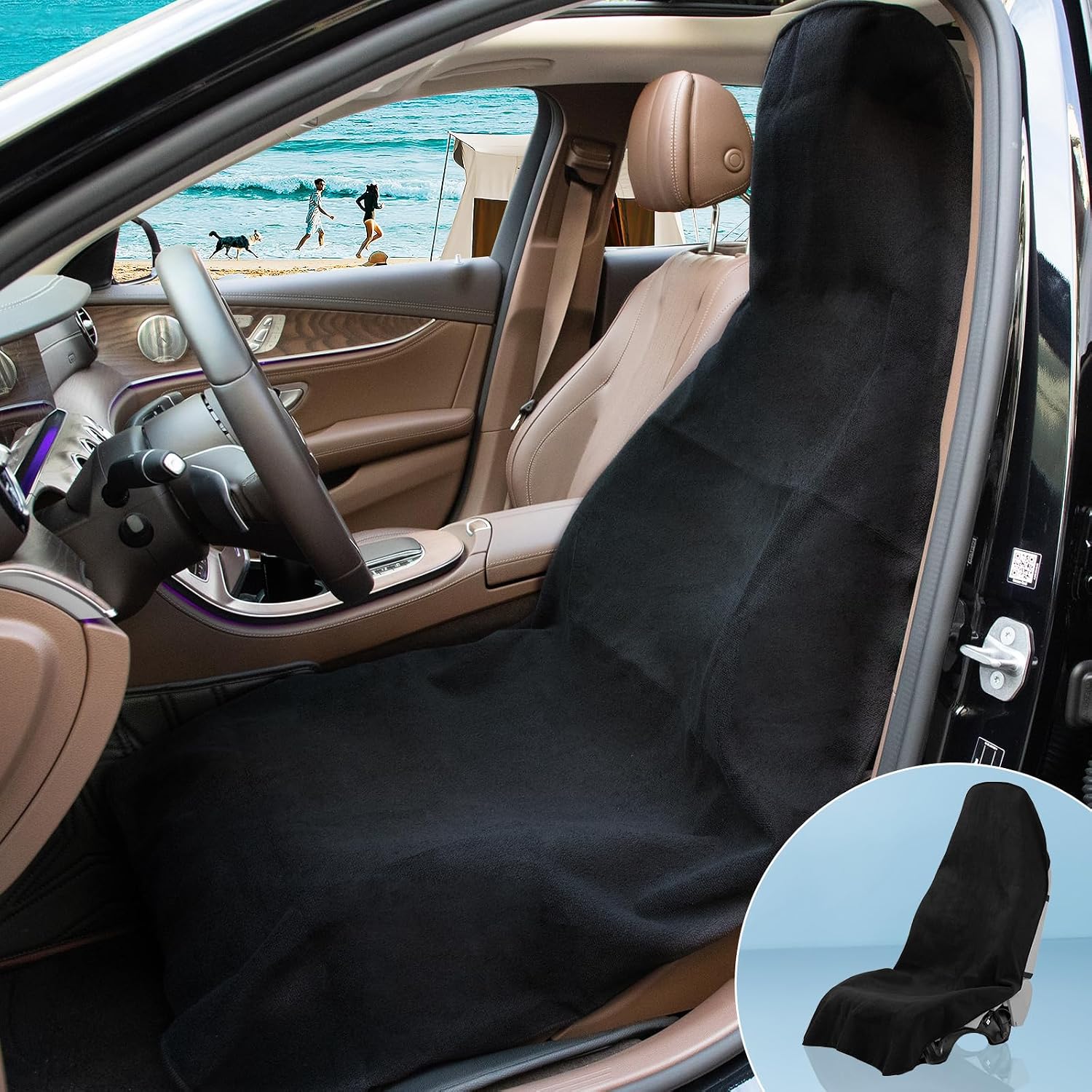 Terry Cloth seat Cover Universal Waterproof Car Sport Towel Seat Cushion Non-Slip Sweat-Absorbent Towel Cloth