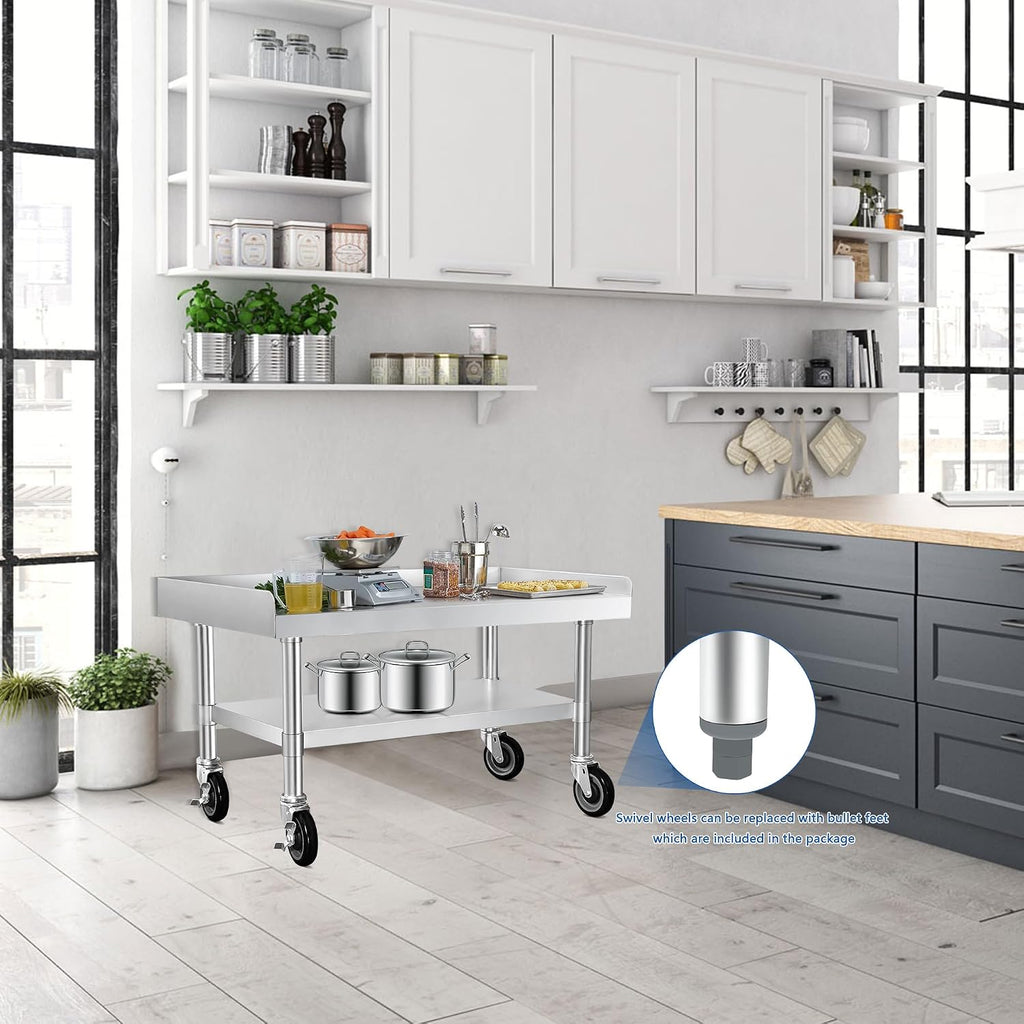 HARDURA Stainless Steel Equipment Stand with Casters 30"X36"