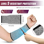 2 Pairs Cut Resistant Sleeve Level 5 8.6 x 3.7 Inches, Gray, Pink