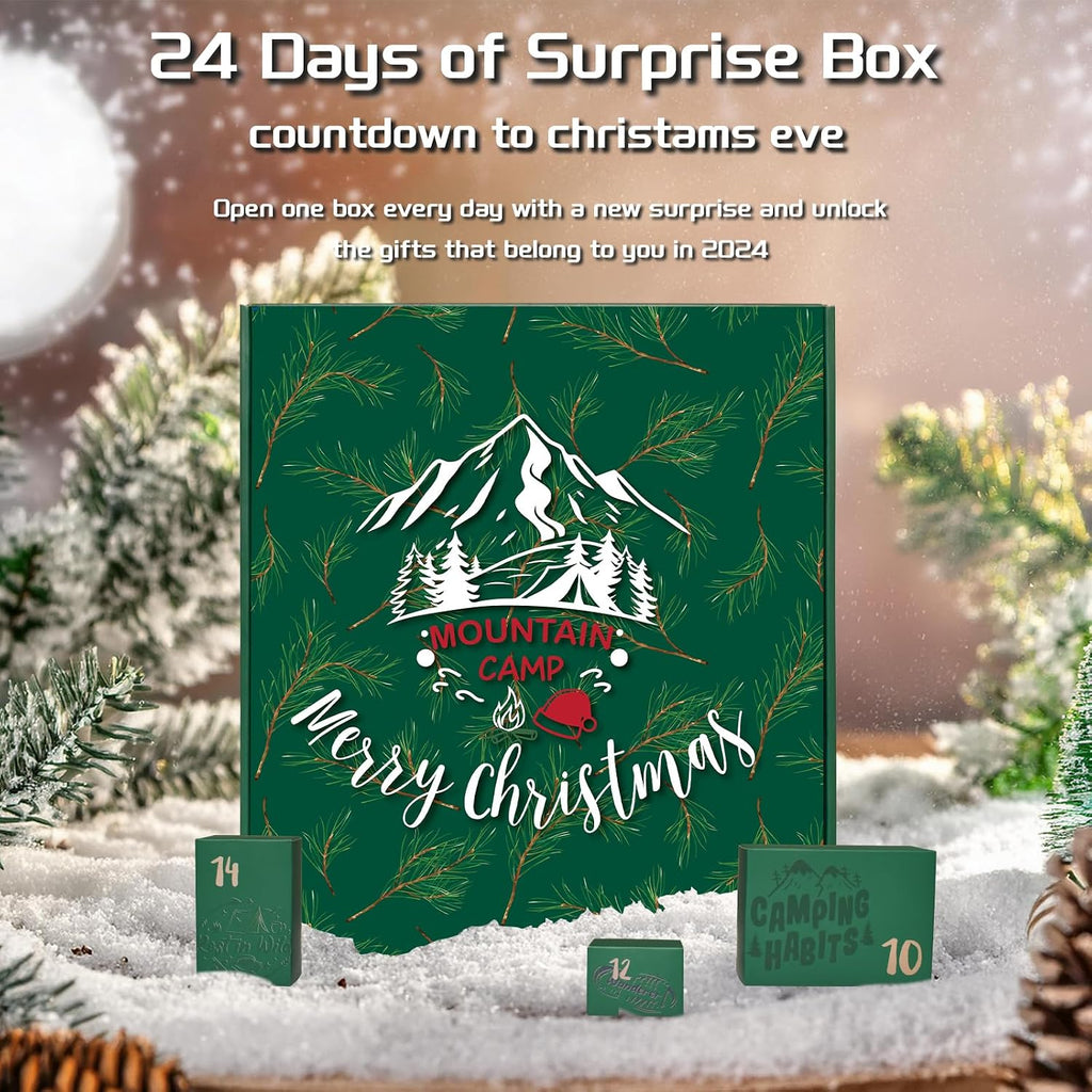 Survival Kit Advent Calendar - 24 Days Christmas Countdown Calendar Emergency Survival Gears Gift for Men Teen Adult
