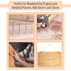 Nail Assortment Kit, 600 Pcs, 4 Sizes, Rose Gold Picture Hangers