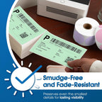 4" X 6" Green Direct Thermal Fanfold Labels (500 Count, 1 Stack)