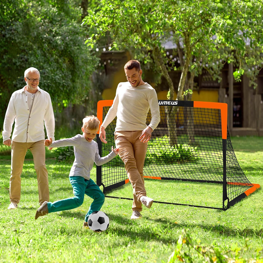 Kids Soccer Goals for Backyard Set of 2, 4 x 3 ft/6 x 4 Toddler Soccer Goal Training Equipment with Soccer Ball