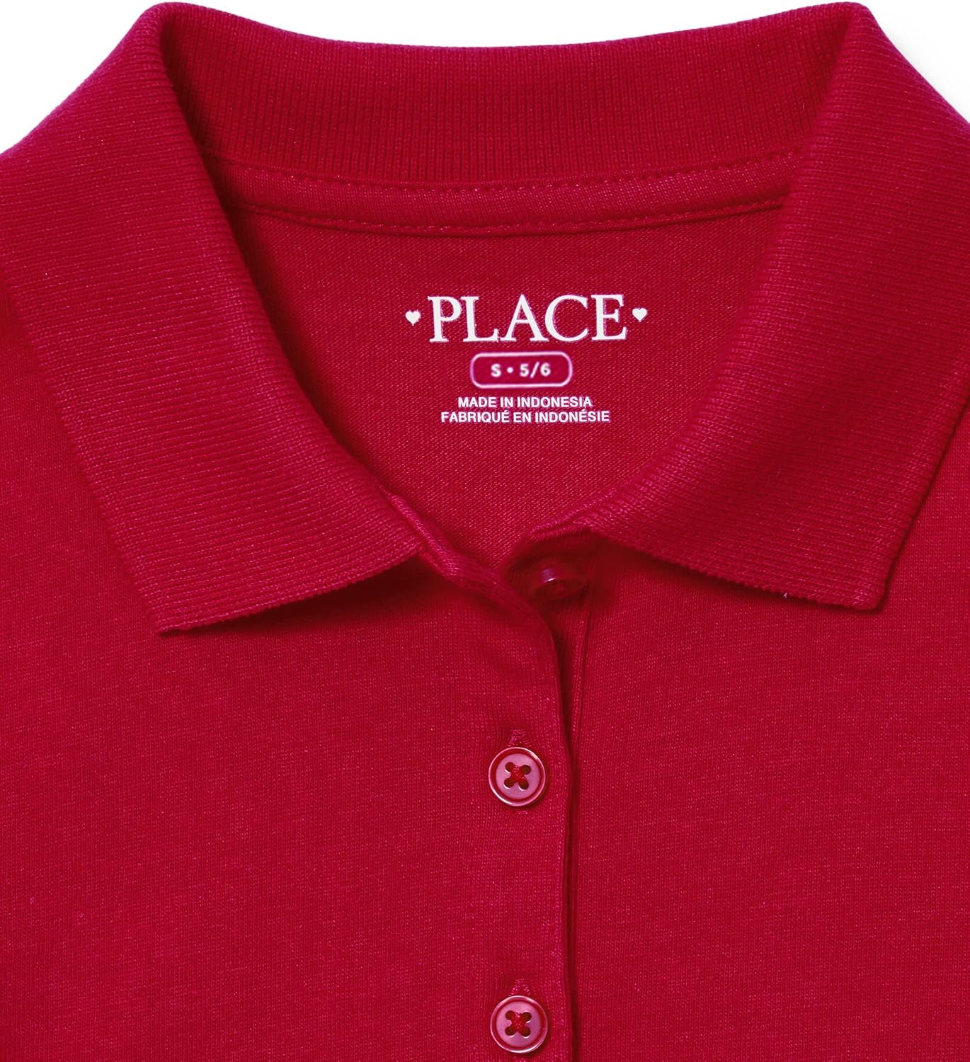Girl's Short Sleeve Pique Polo, Ruby, Small